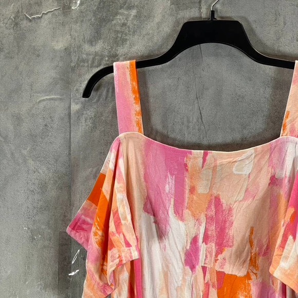 JM Collection Women's Pink Gen Combo Square-Neck Cold-Shoulder Top SZ M - Picture 4 of 11